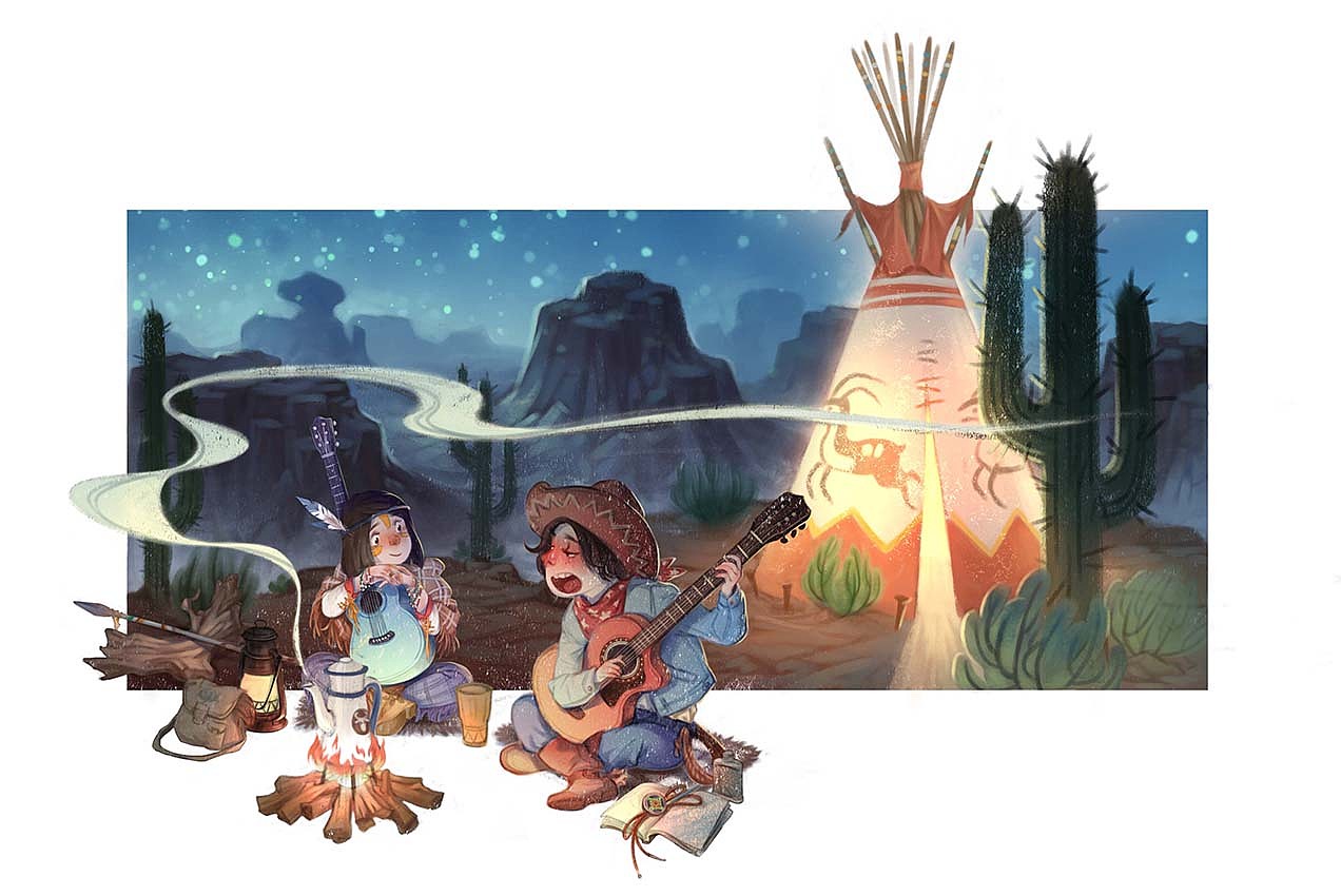 为你唱一首歌（图ZNzI1NzMwNTY=） - 儿童插画 - 站酷设计师左近的奇妙世界原创素材 - 站酷ZCOOL