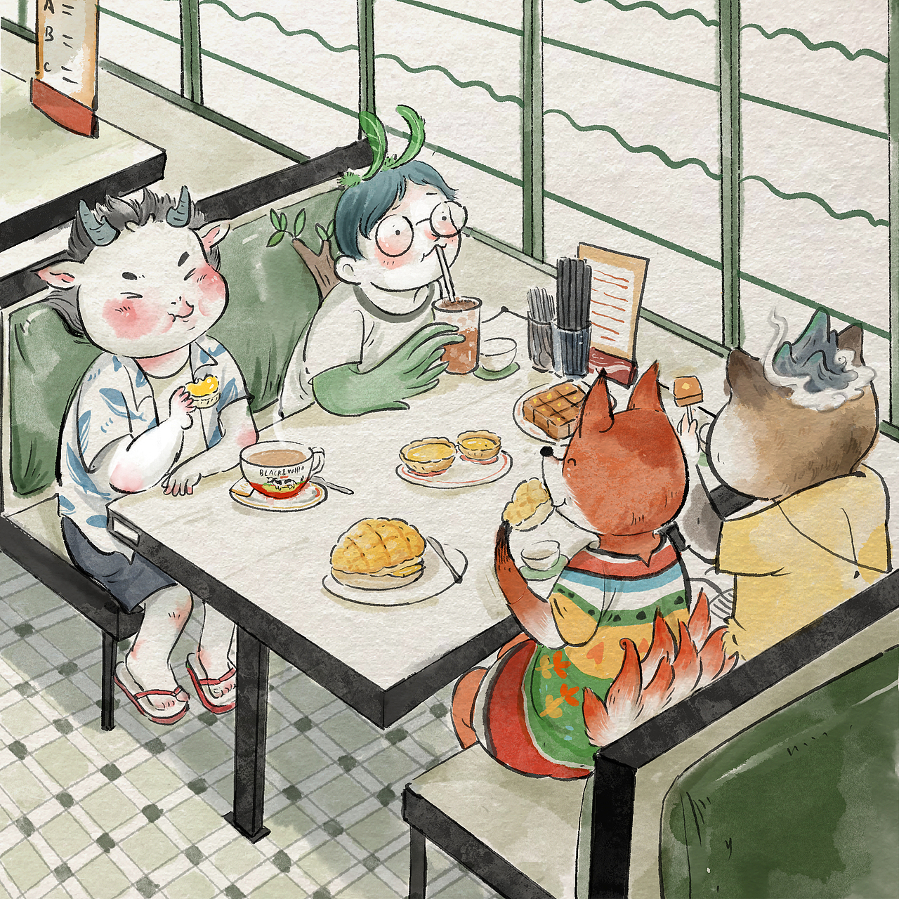 茶餐厅下午茶菠萝油