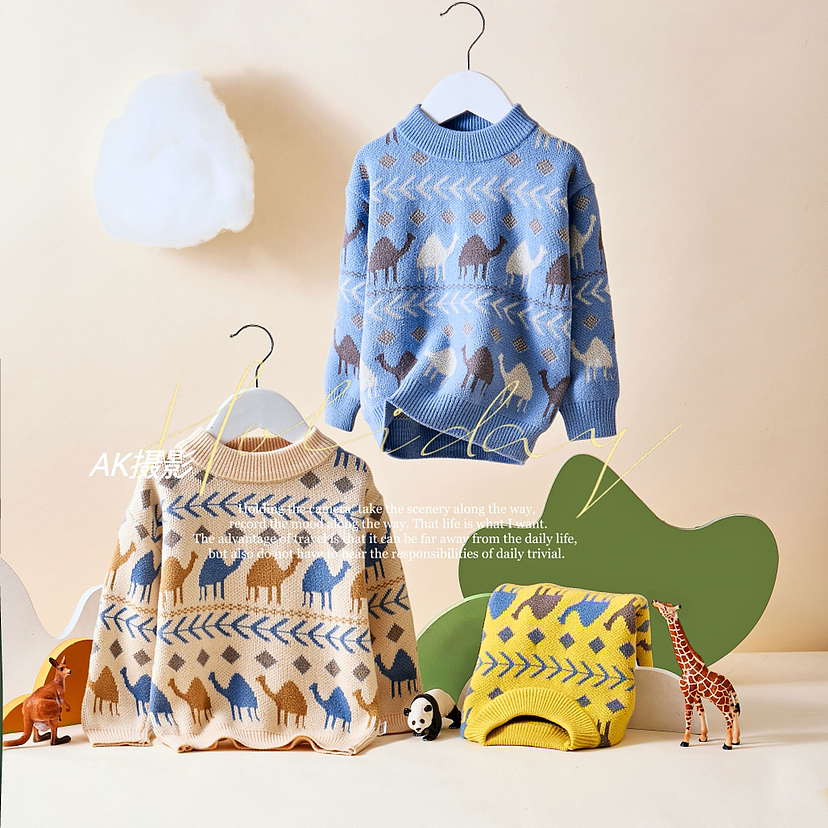 杭州服装摄影工作室儿童毛衣拍摄濮院毛衣