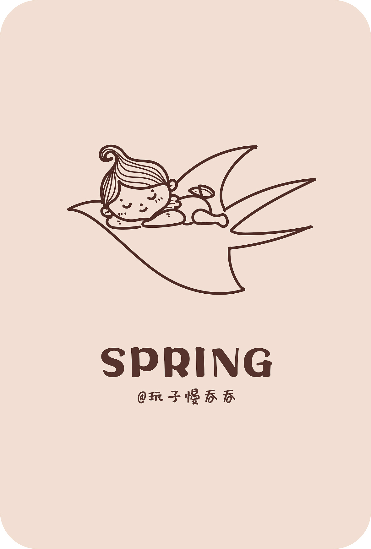 四季小卡片-企鹅妈妈商业插画课强化打卡2线条风明信片