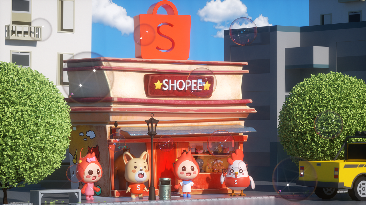 Shopee 卡通吉祥物渲染（图ZMjY0MTAwMjA0） - 人物/生物 - 站酷设计师麦蔻maikou原创素材 - 站酷ZCOOL