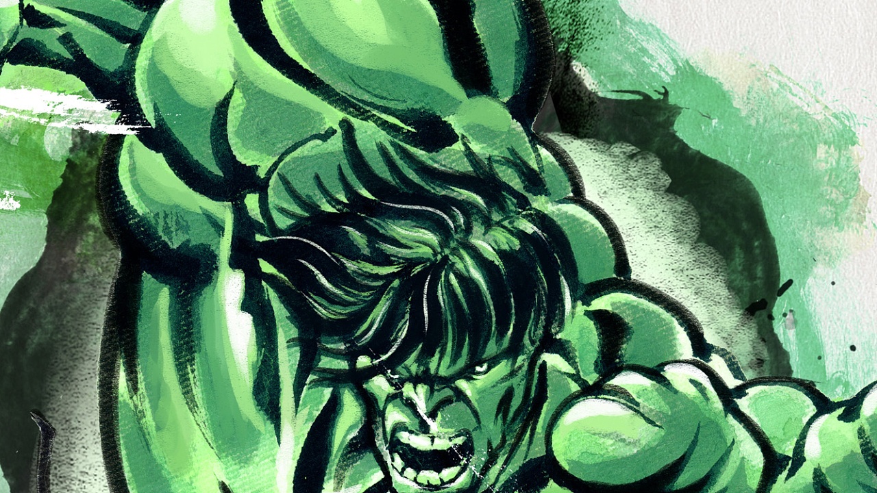 绿巨人x水墨 | hulk in chinese-painting|插画|商业插画|朝朝兰