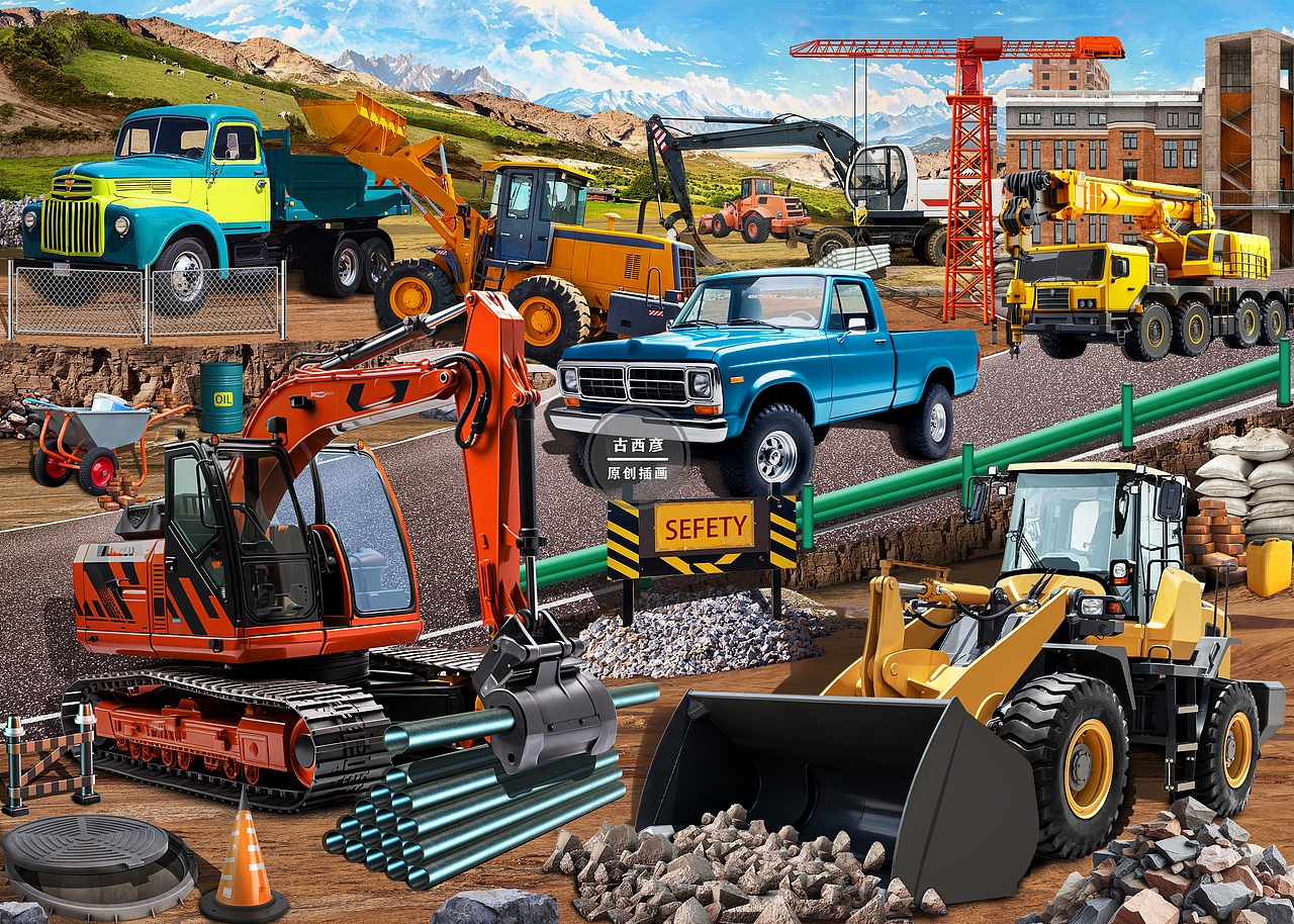 工程车拼图类型