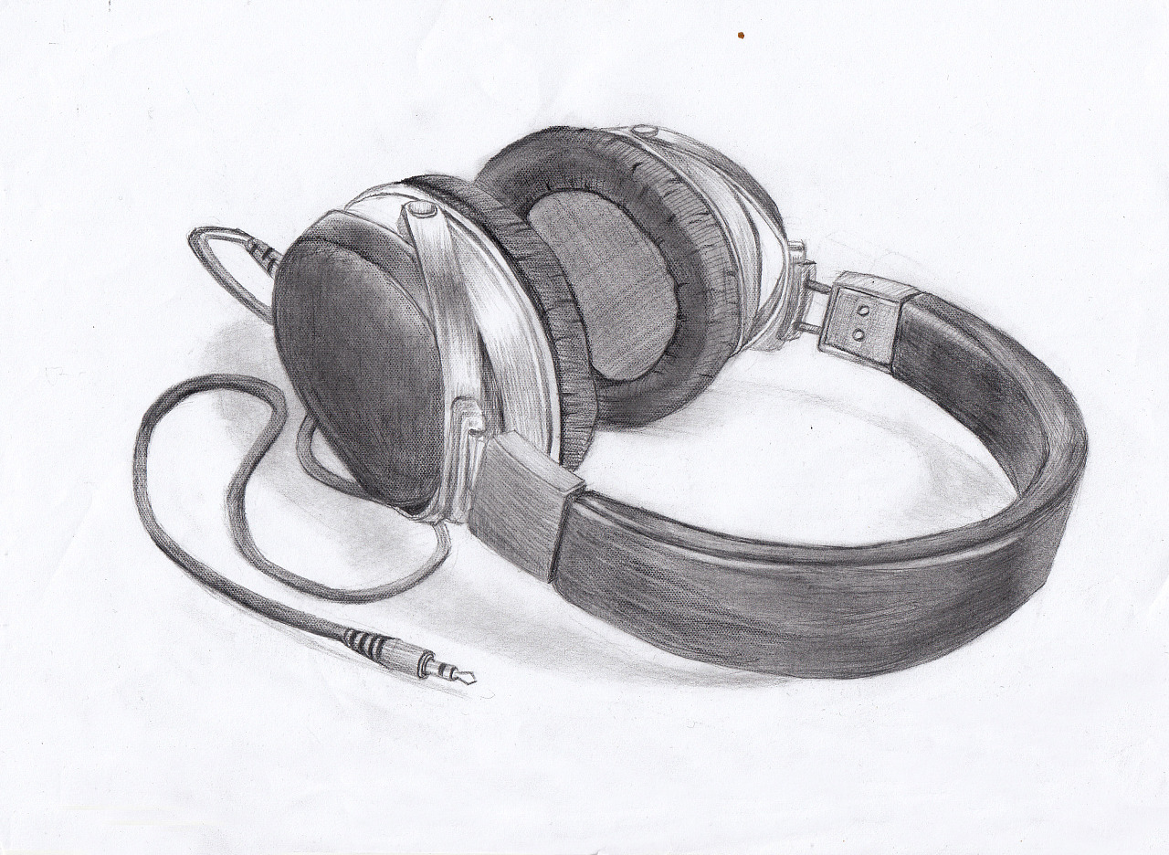 耳机结构素描图片