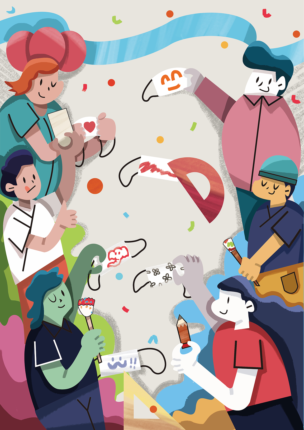 毕设中的扁平风插画