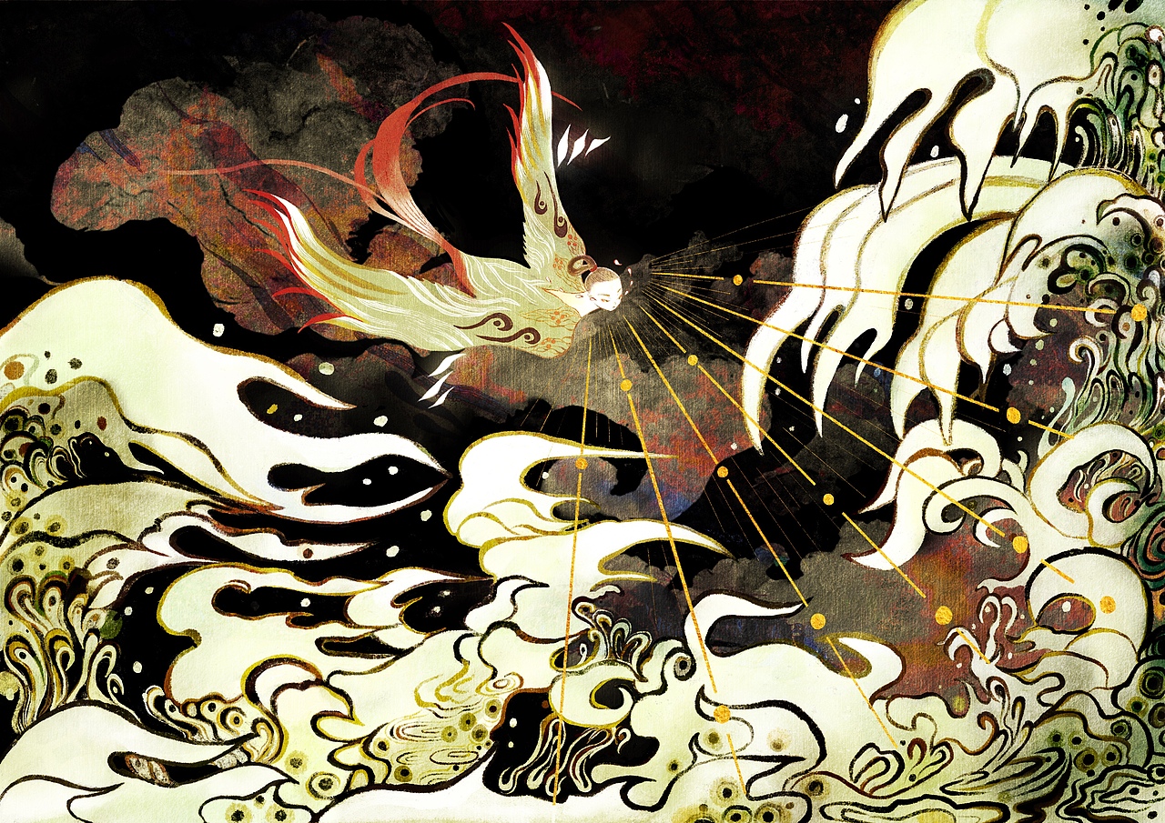 精卫填海（图ZMzAyMjU2NTYw） - 商业插画 - 站酷设计师梦山Mosan原创素材 - 站酷ZCOOL