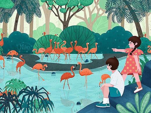 动物园游记（个人主页-ZNTY4MzA1NjA=） - 商业插画 - 站酷设计师Naooooo原创素材 - 站酷ZCOOL