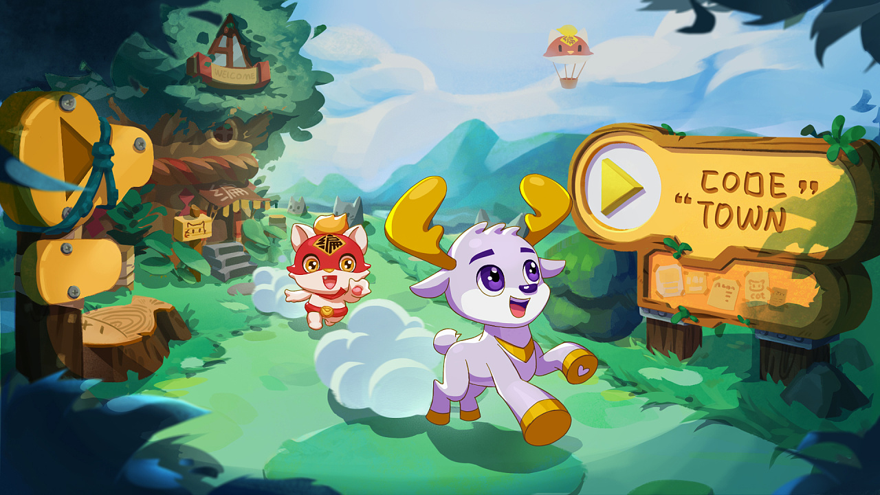 12月时编程猫与鹿精灵ip合作的一个专题页,这是一个头图.