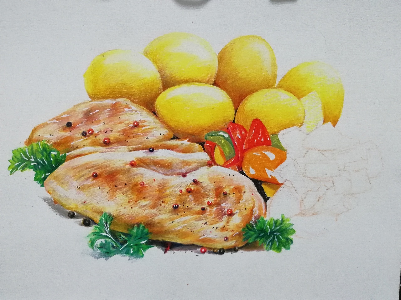 彩铅手绘食物练习（图ZMTc1MjUxNTc2） - 创作习作 - 站酷设计师鱼阿咦原创素材 - 站酷ZCOOL