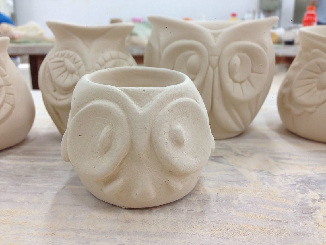 我的心爱的---猫头鹰 陶艺