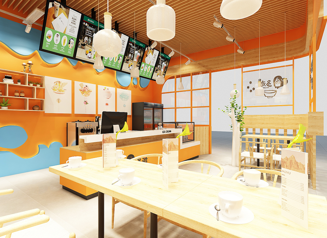 又是一家粉嫩嫩的点 甜品冰淇淋店 【第二稿】|空间|室内设计|Peplay - 原创作品 - 站酷 (ZCOOL)