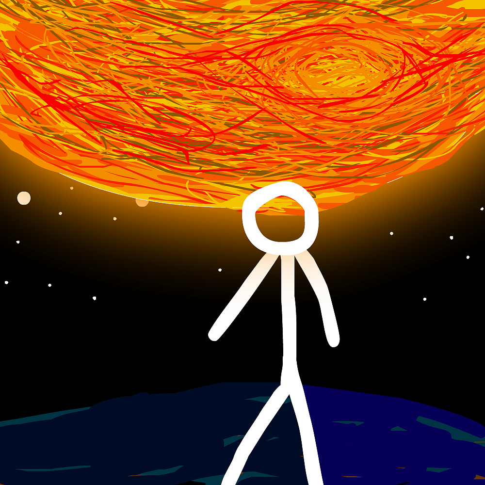 火柴人插画流浪地球