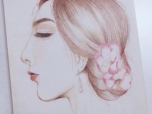 彩铅练习-戴珍珠耳环的女孩