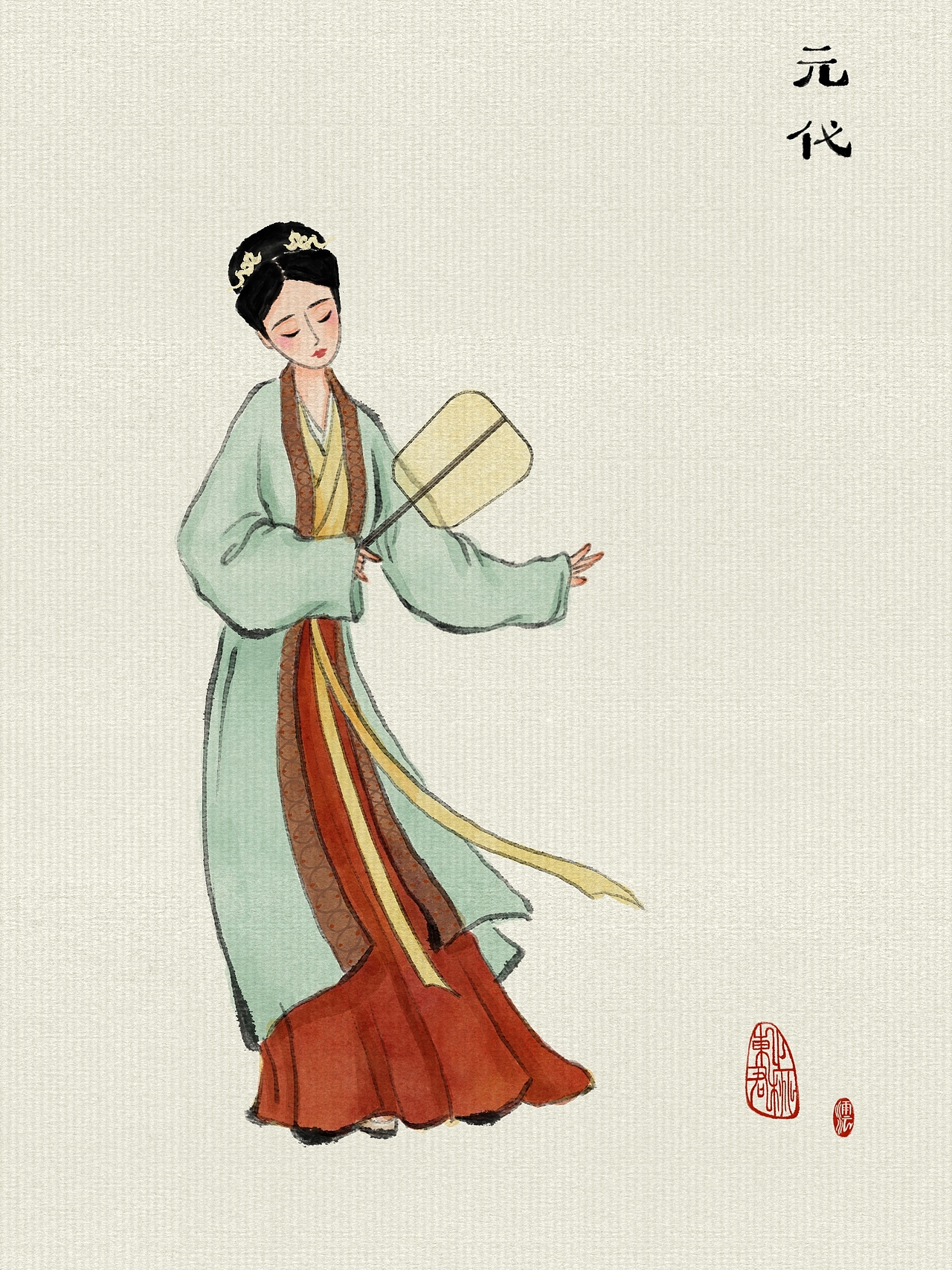古风 国画人物 装束复原 -汉民族历朝代服饰（图ZMjU2NzM1MTk2） - 商业插画 - 站酷设计师东君之桃原创素材 - 站酷ZCOOL