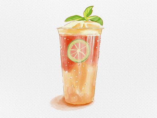 procreate-仿水彩-柠檬水（个人主页-ZNTQ0NjcyMDQ=） - 创作习作 - 站酷设计师木子插画原创素材 - 站酷ZCOOL