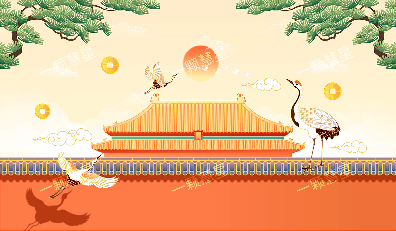 国风园林山水（图ZMjU2NTE0NDI0） - 商业插画 - 站酷设计师晚风在画画原创素材 - 站酷ZCOOL