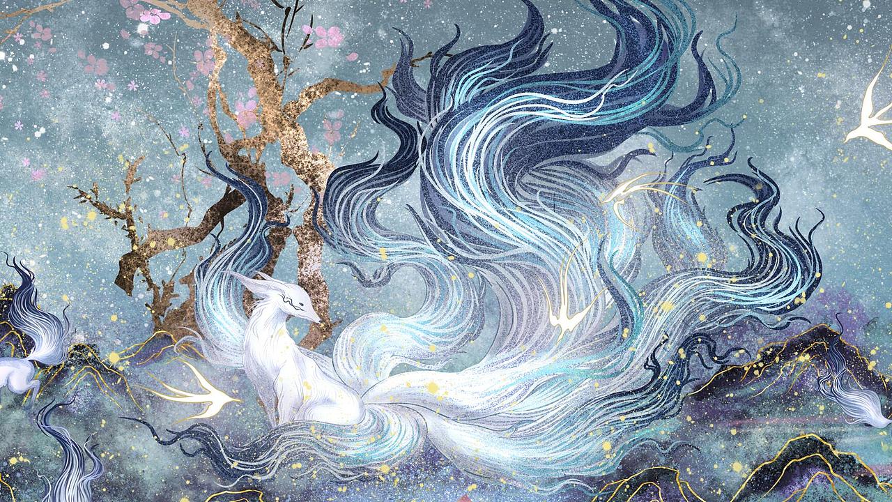 青丘 九尾狐（图ZMjI2Nzk5MTc2） - 商业插画 - 站酷设计师熵增可乐原创素材 - 站酷ZCOOL