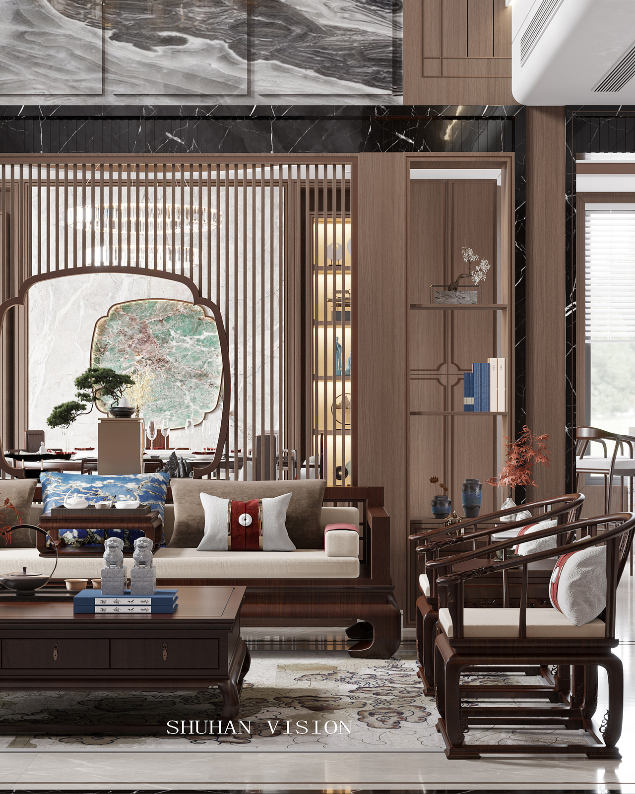 溪源.花园 新中式（图ZMjY4MzU1Mzgw） - 家装设计 - 站酷设计师一只兔子_原创素材 - 站酷ZCOOL