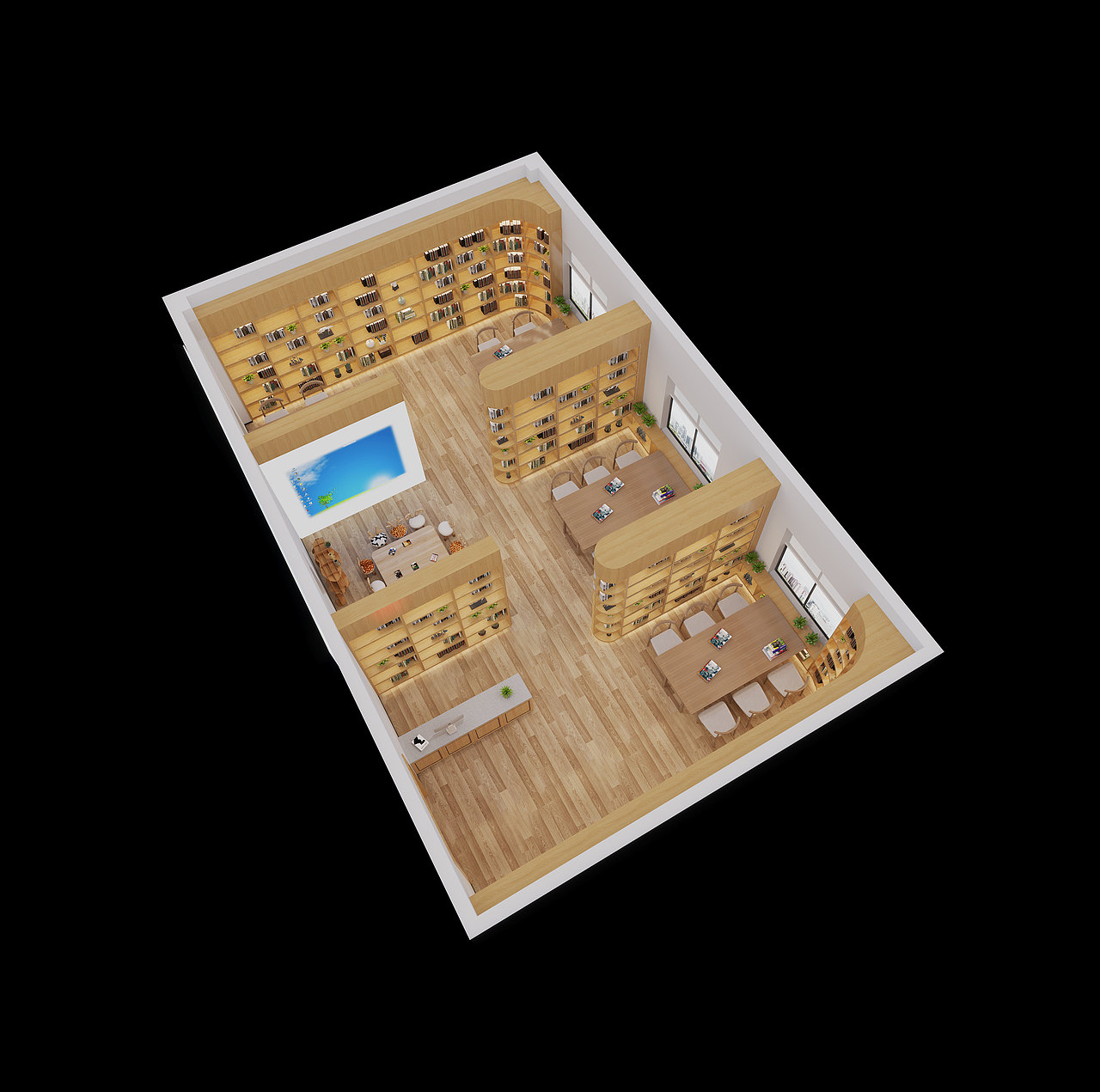 工装|图书馆案例（图ZMjc5NTczOTEy） - 商业空间设计 - 站酷设计师林翩翩原创素材 - 站酷ZCOOL