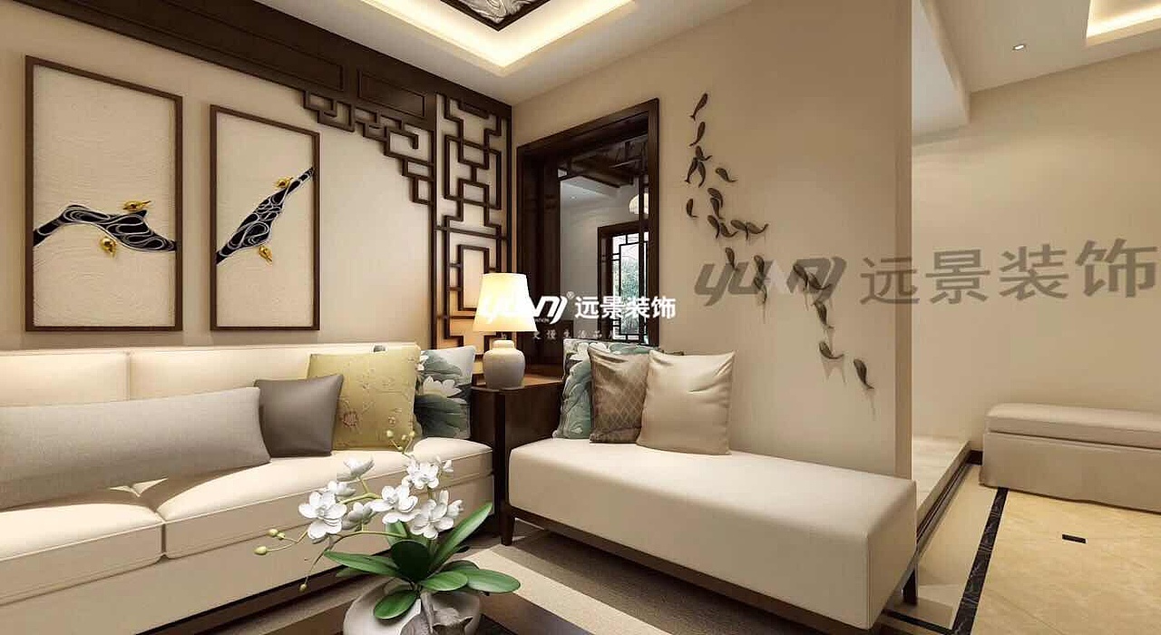 重庆同景国际城香阁华颂别墅装修设计效果图-中式风格（图ZOTUzMTA0MzY=） - 家装设计 - 站酷设计师子平设计home原创素材 - 站酷ZCOOL