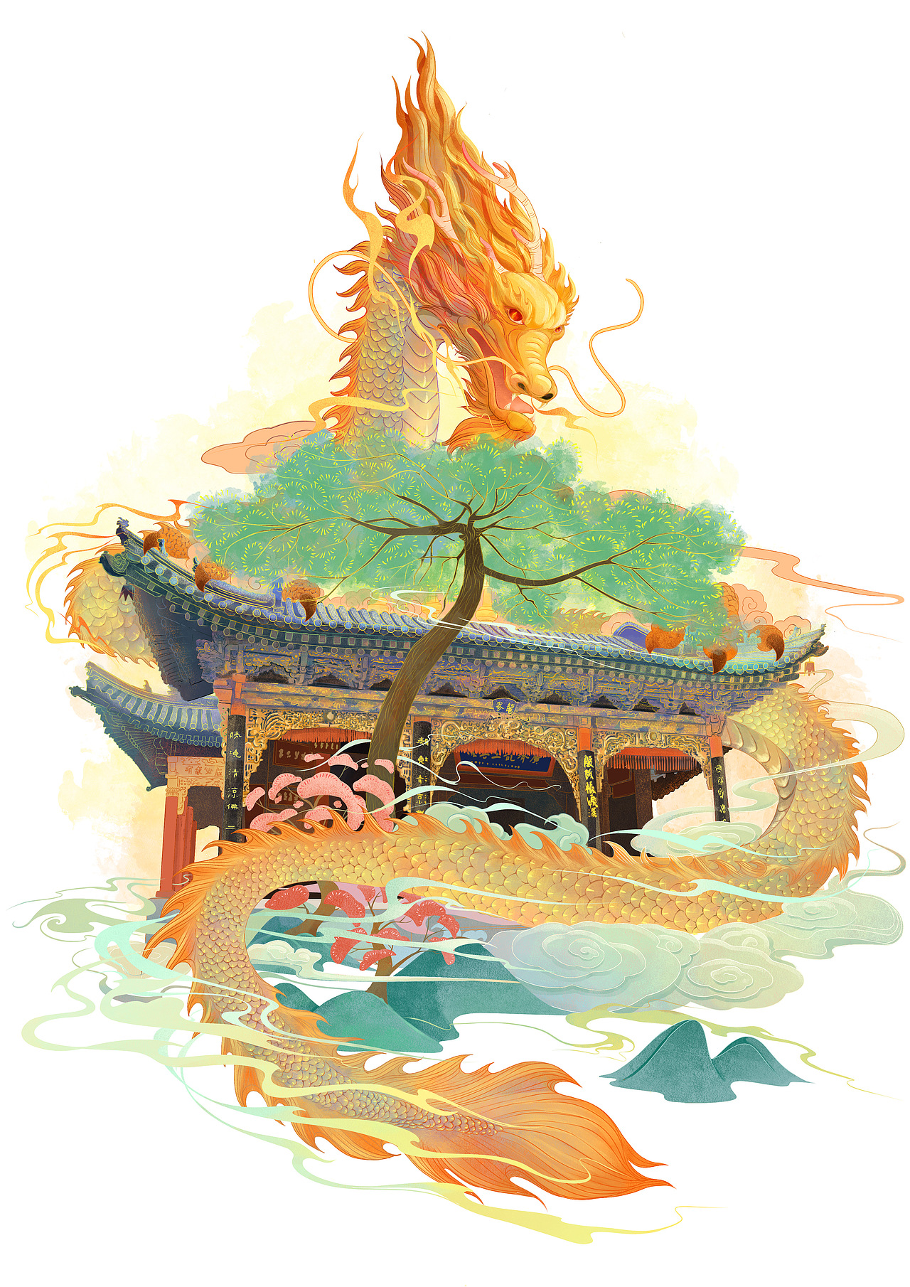 五爷庙|插画|商业插画|白鲸插画_原创作品-站酷zcool