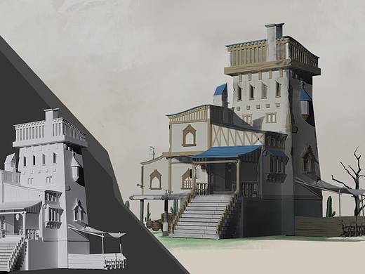 场景原画 单体建筑
