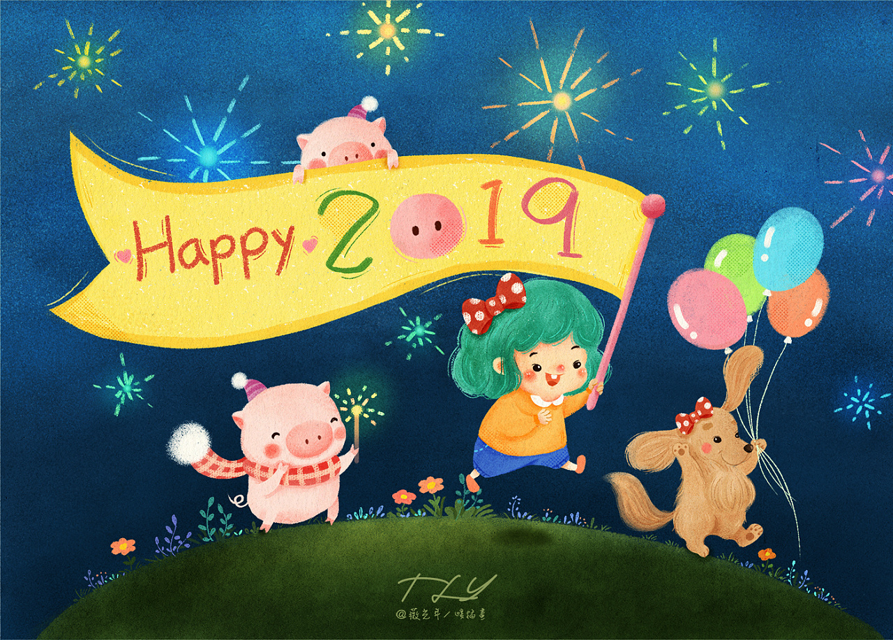 happy new year 2019 :) - 原创作品 - 站酷(zcool)