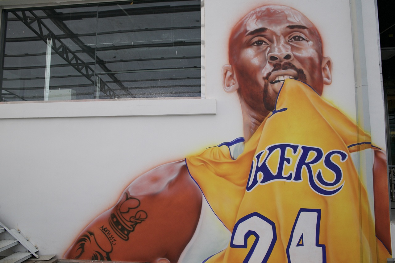 墙上涂鸦一幅科比 致敬