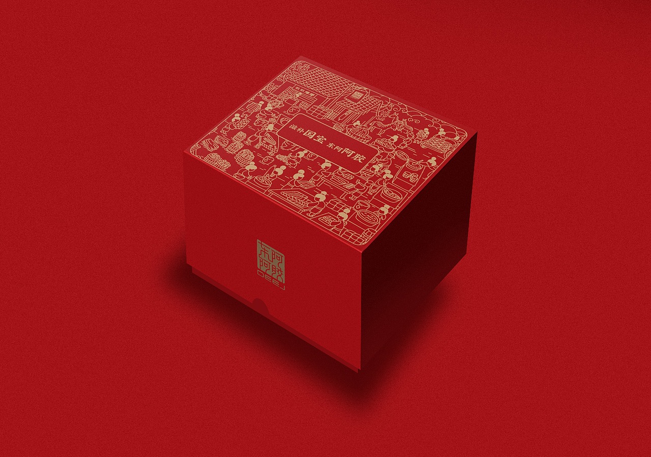 东阿阿胶使馆礼盒封面插画设计