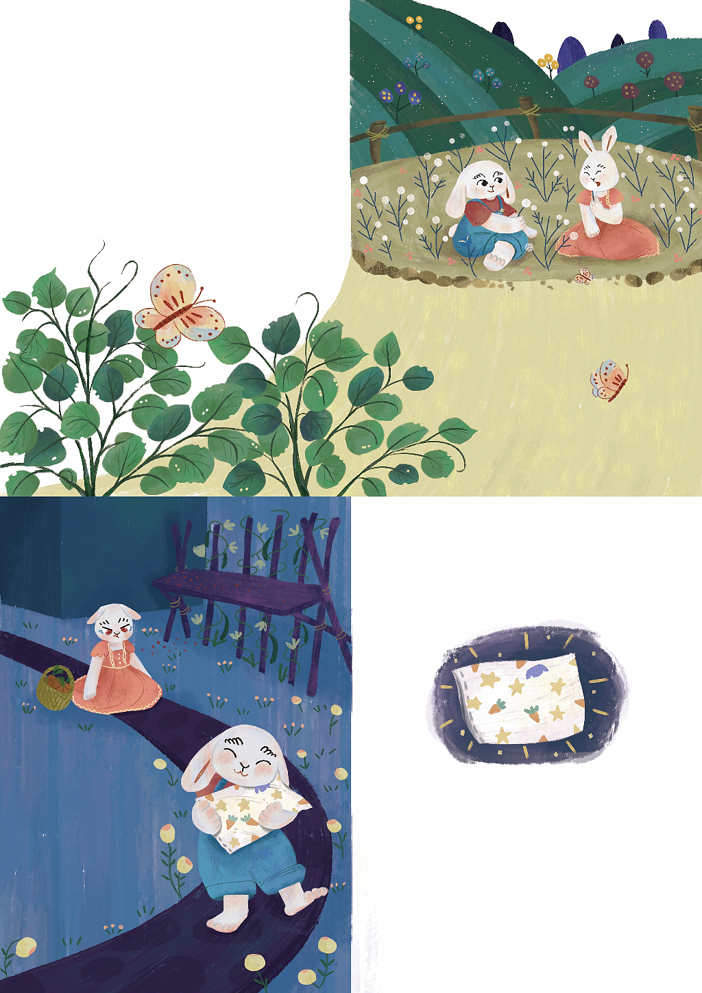 为《不爱说话的兔子和星星》配图