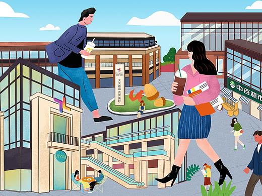 华润商业插画（个人主页-ZMzgzMTQ1ODQ=） - 商业插画 - 站酷设计师阿园园原创素材 - 站酷ZCOOL