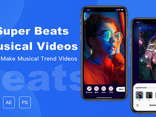 IOS系统 Super Beat APP（生成视频）—2021项目复盘（个人主页-ZNTM4MTcyNDg=） - APP界面 - 站酷设计师露十七原创素材 - 站酷ZCOOL