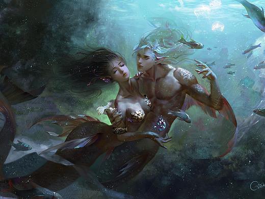 《双鱼座》（个人主页-ZMzA0ODI1NTY=） - 艺术插画 - 站酷设计师鬼鬼0210原创素材 - 站酷ZCOOL