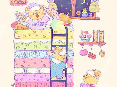 甜品系列插画之甜品小熊