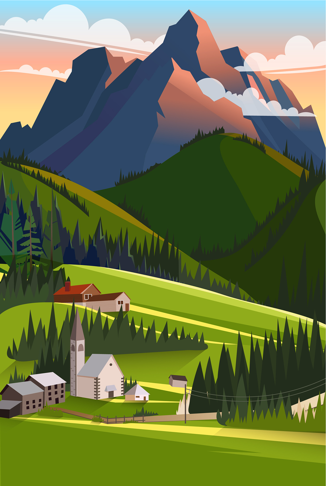 矢量场景插画分享