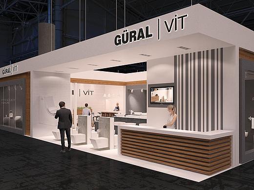 时尚现代厨卫用品展位展会展台3d效果图设计制作