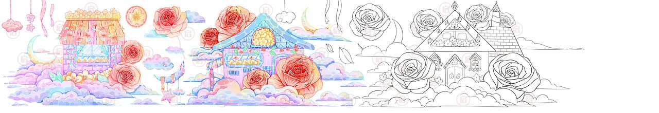 云上花房（圖ZMzQ1MTExMTA0） - 繪本 - 站酷設(shè)計(jì)師啟喵喵原創(chuàng)素材 - 站酷ZCOOL