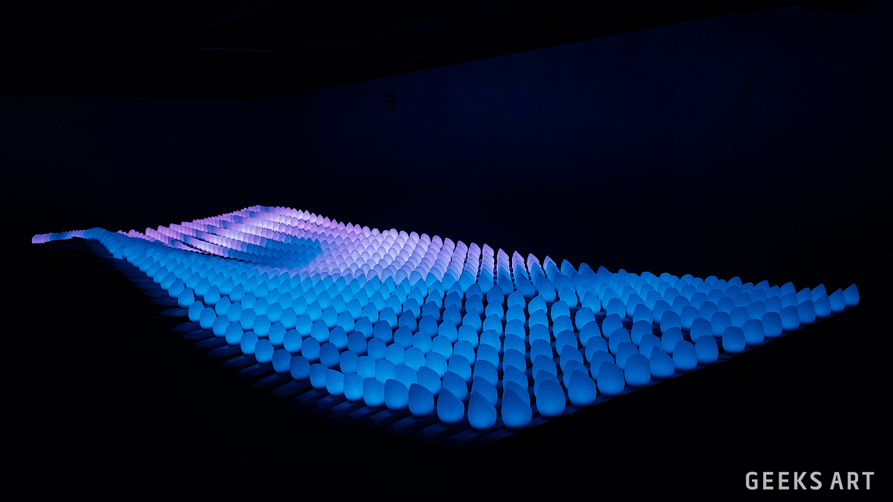 新媒体互动艺术装置:「流(机械版) wavelet」 - 原创作品 - 站酷