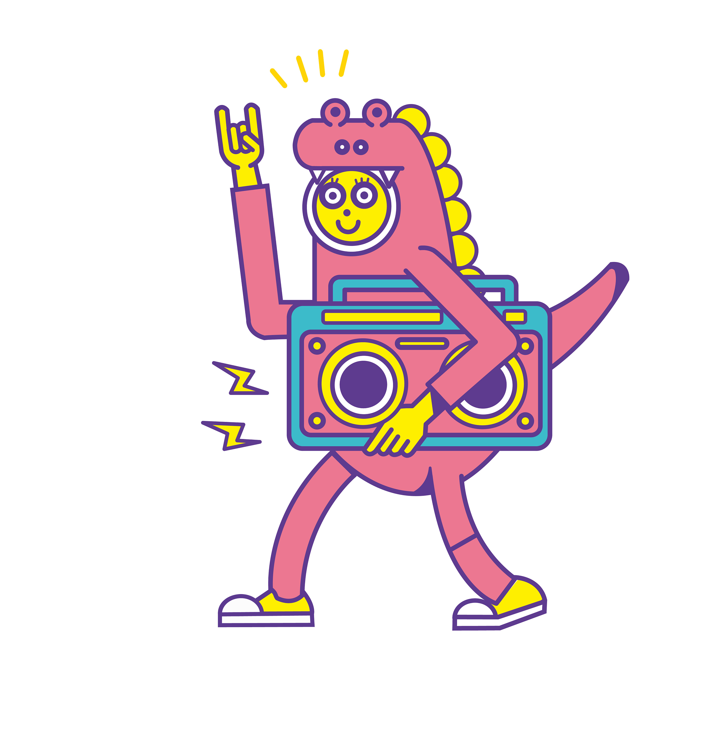 恐龙音乐人 模仿练习|平面|吉祥物|魂牵巴黎pairs - 原创作品 - 站酷