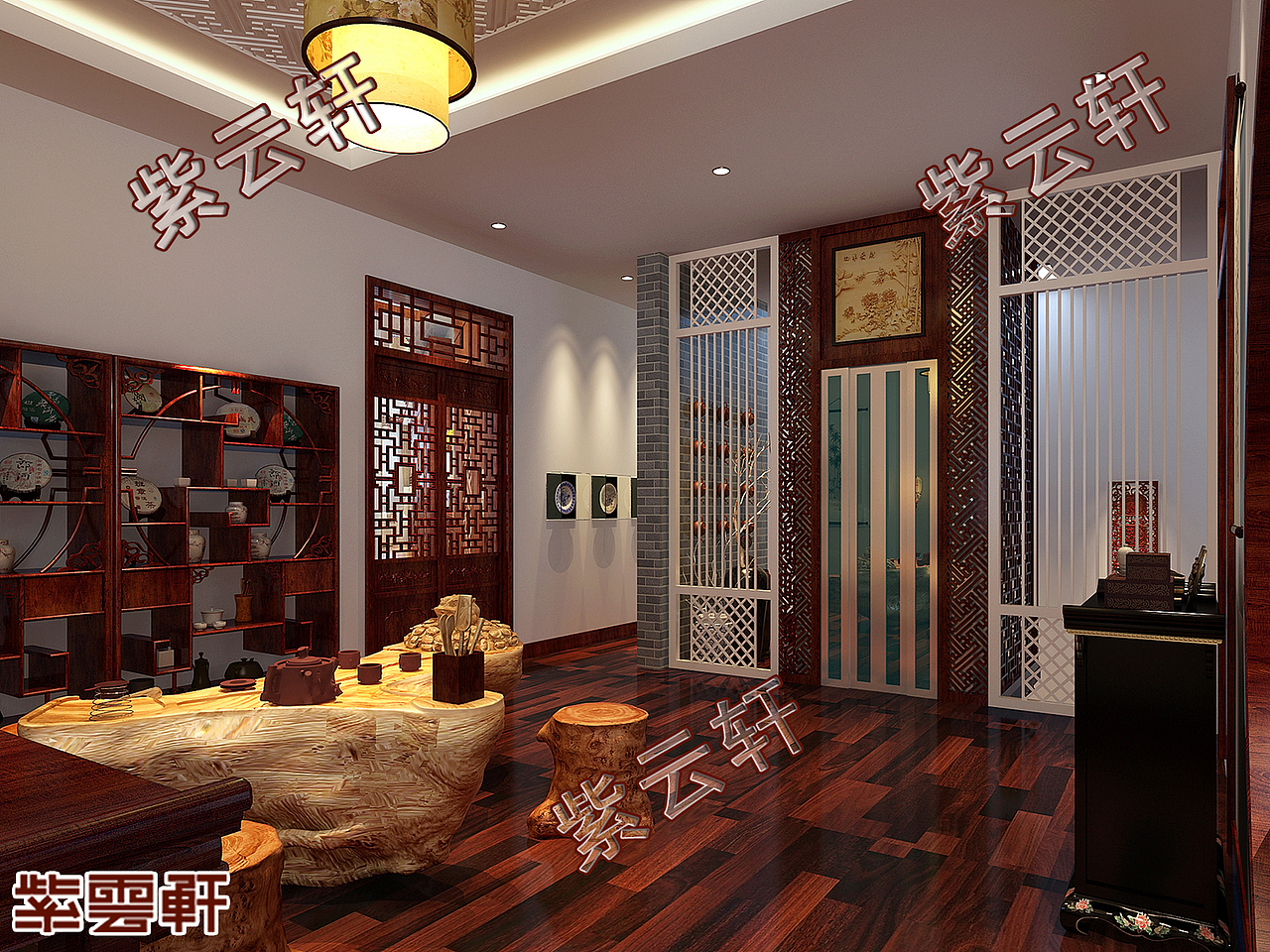 过厅别墅中式装修  紫云轩