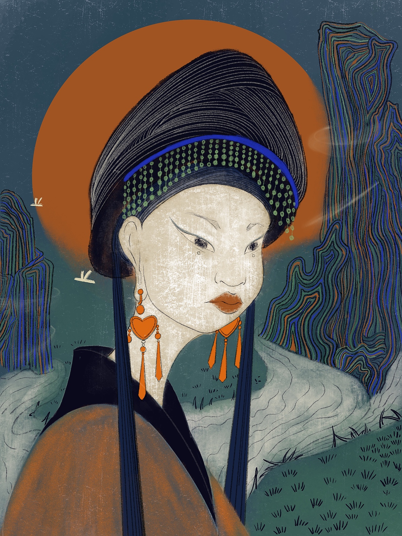 ［2021民族系列画］（图ZMjg5NjAyNTM2） - 艺术插画 - 站酷设计师水泥框原创素材 - 站酷ZCOOL