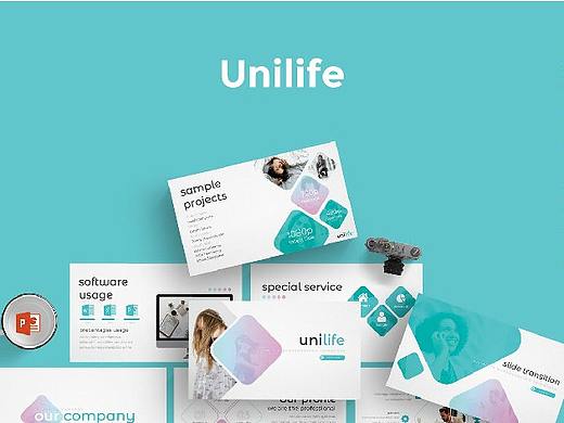 国外-时尚简约清新渐变风通用PPT模板