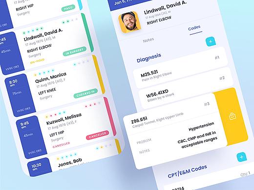 卡片布局 from Dribbble