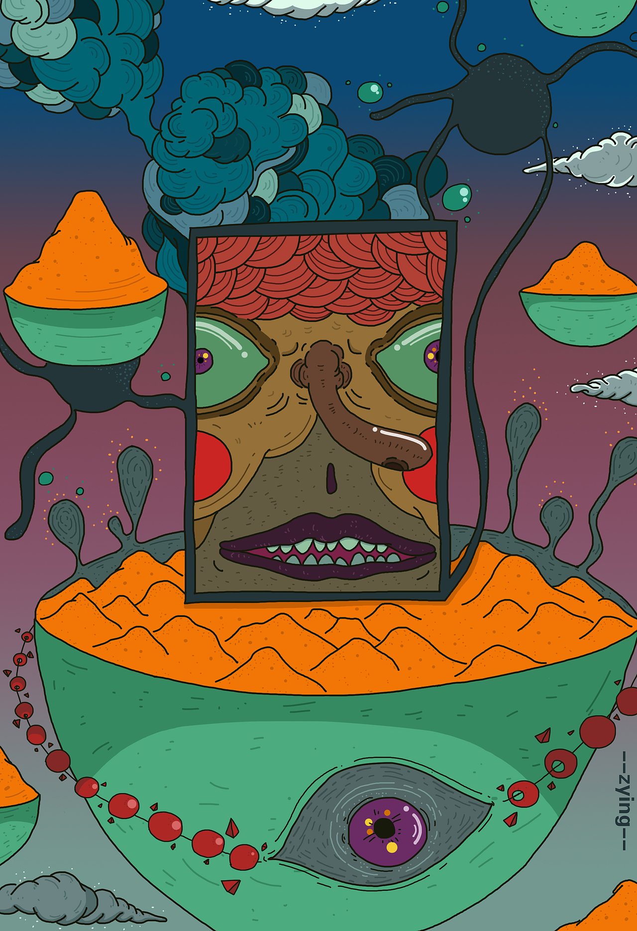 怪诞|插画|创作习作|脏妍_原创作品-站酷zcool