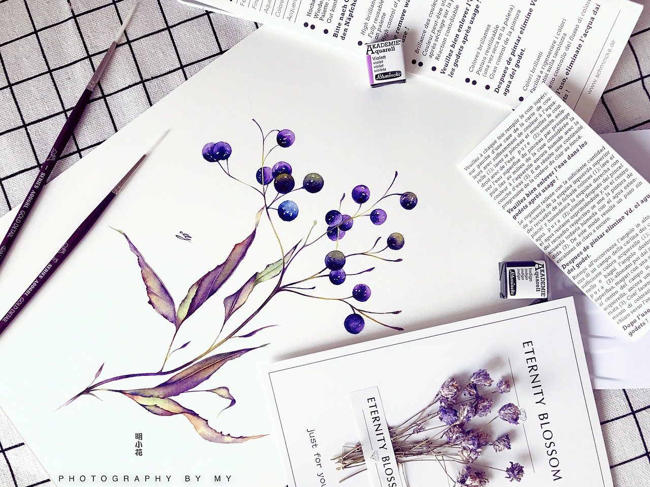小花的水彩～紫醉金迷～（图ZOTAwNjQzNzY=） - 绘画 - 站酷设计师明小花原创素材 - 站酷ZCOOL