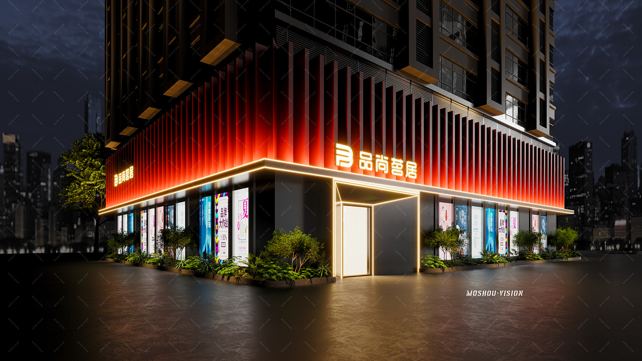 品尚装饰门头|空间|商业空间设计|魔手表现工作室 - 原创作品 - 站酷