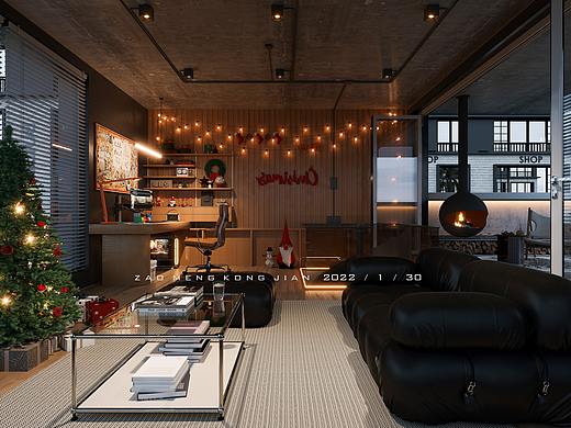 单身公寓黑色小复式