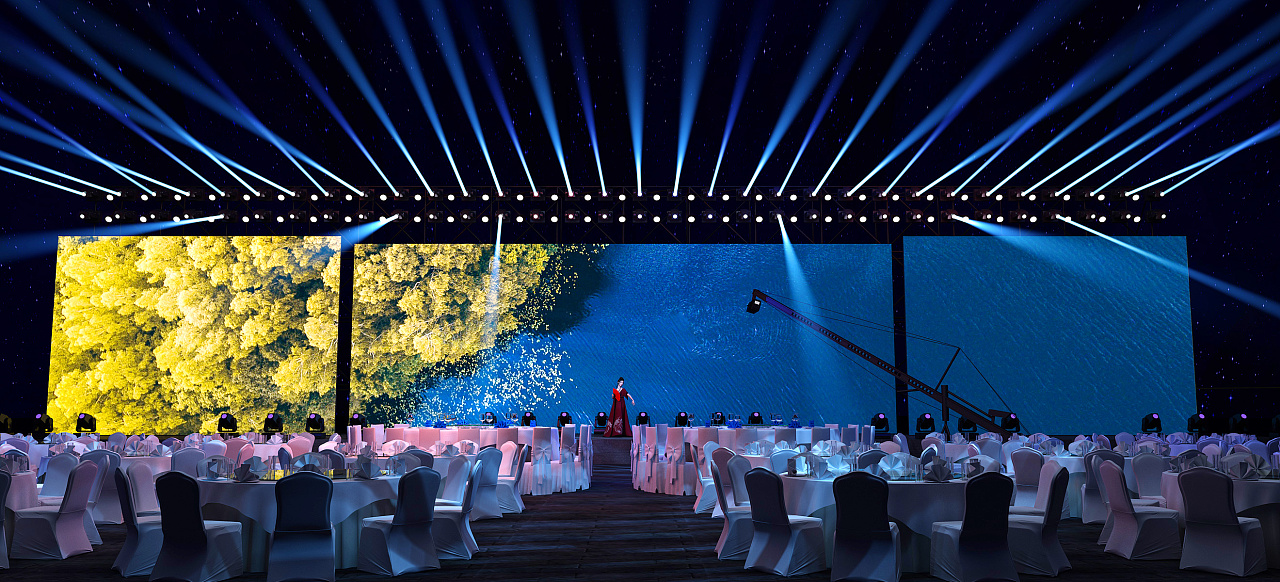 舞美系列,晚宴. 落地项目,地点在山上,现场效果很棒.