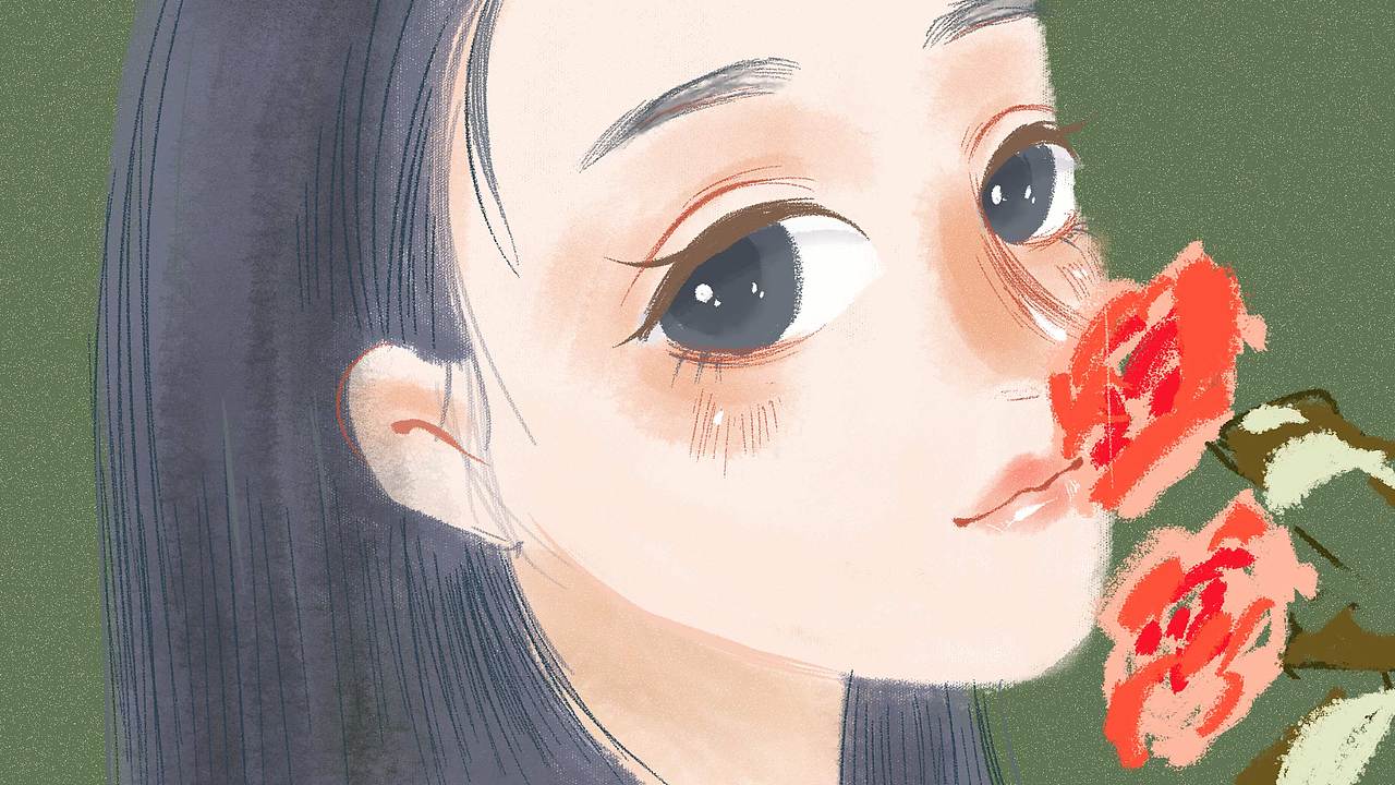 手绘女孩大头头像练习