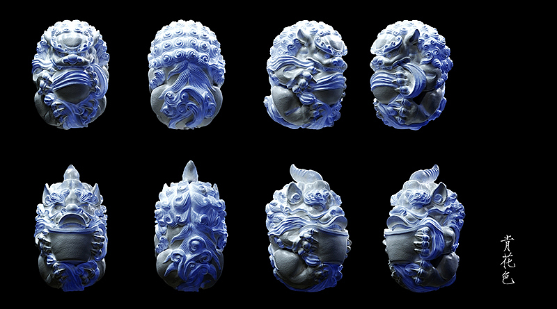 唐狮 貔貅摆件重新配色方案（图ZMjI0MzkzMTQ0） - 手办/模玩 - 站酷设计师盐汤儿原创素材 - 站酷ZCOOL